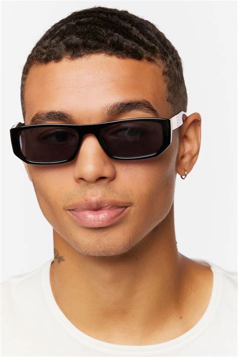 mens black rectangle sunglasses|sunglasses for rectangular face.